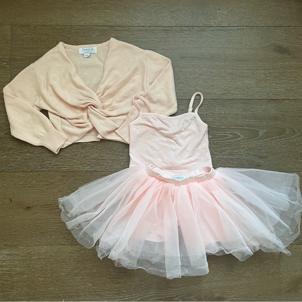 ILoveplum Pink Ballet knot Sweater Knit Wrap bolero girls Childrens kids dance - Picture 2 of 2